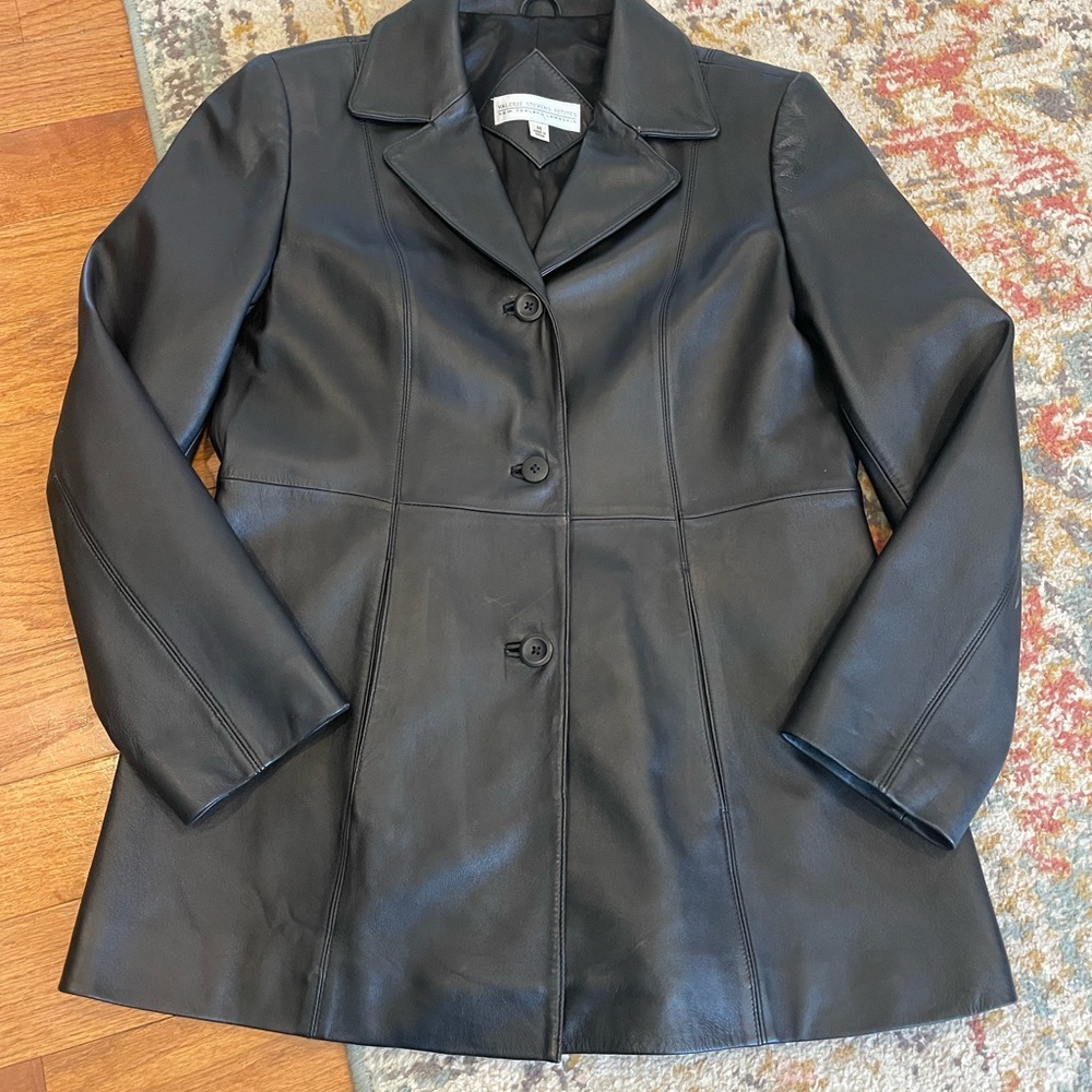 Valerie Stevens Petites New Zealand Lambskin Leather Coat